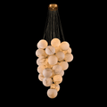 Cluster Alabaster Globe Chandelier - ∅ 39.4″ x H 118.1″Gold & WhiteJoyfuzzy