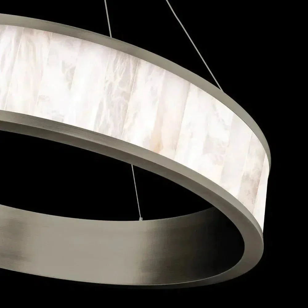 Coliseo Alabaster 28in LED Round Chandelier - Antique NickelJoyfuzzy