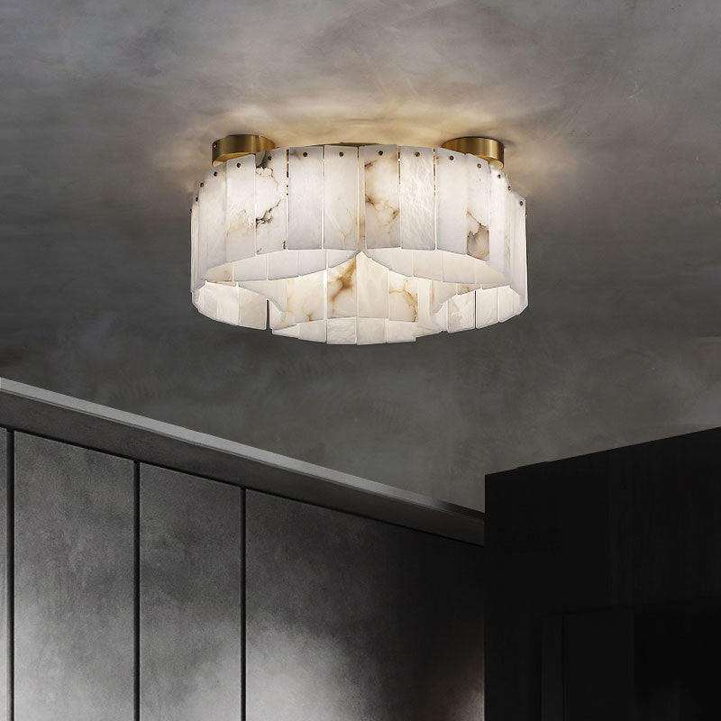 Contemporary Alabaster Flush Mount Ceiling Lamp - 33.46" D x 8.86" HJoyfuzzy