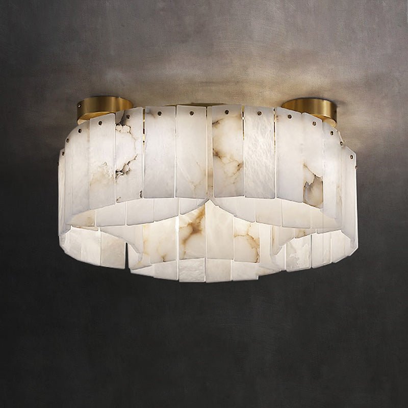Contemporary Alabaster Flush Mount Ceiling Lamp - 33.46" D x 8.86" HJoyfuzzy