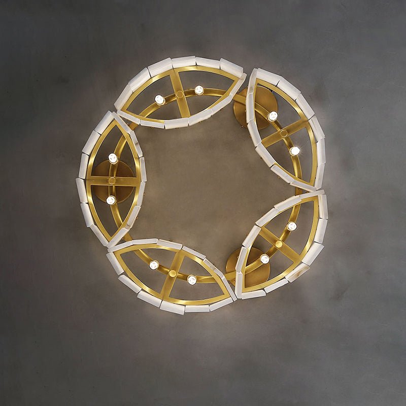Contemporary Alabaster Flush Mount Ceiling Lamp - 21.65" D x 8.86" HJoyfuzzy