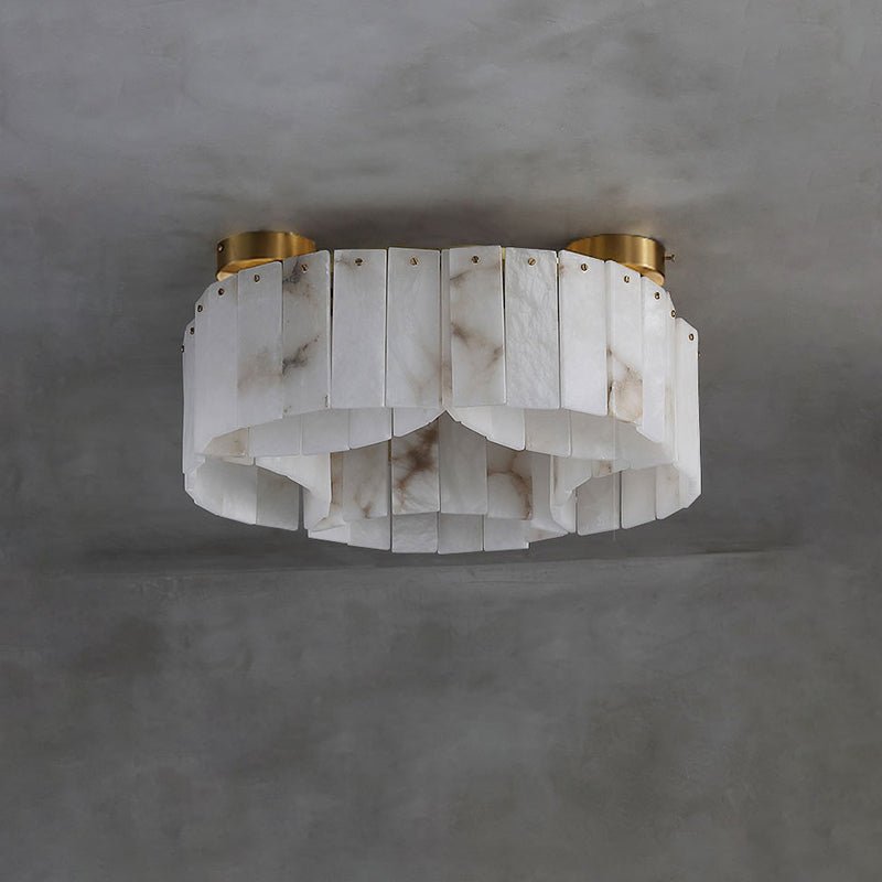 Contemporary Alabaster Flush Mount Ceiling Lamp - 21.65" D x 8.86" HJoyfuzzy