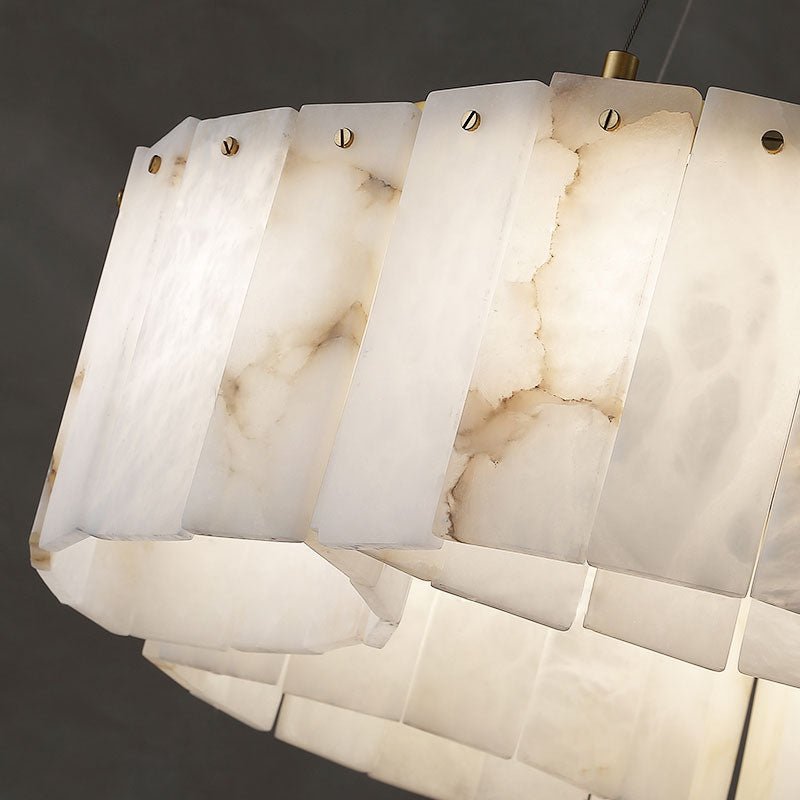 Contemporary Alabaster Flush Mount Ceiling Lamp - 21.65" D x 8.86" HJoyfuzzy