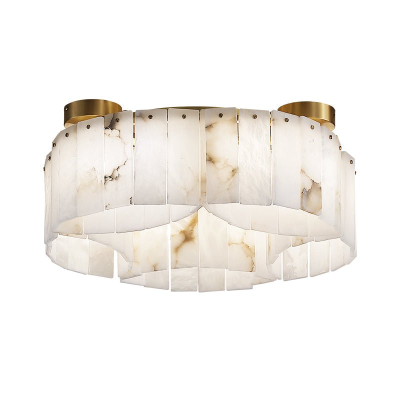 Contemporary Alabaster Flush Mount Ceiling Lamp - 21.65" D x 8.86" HJoyfuzzy