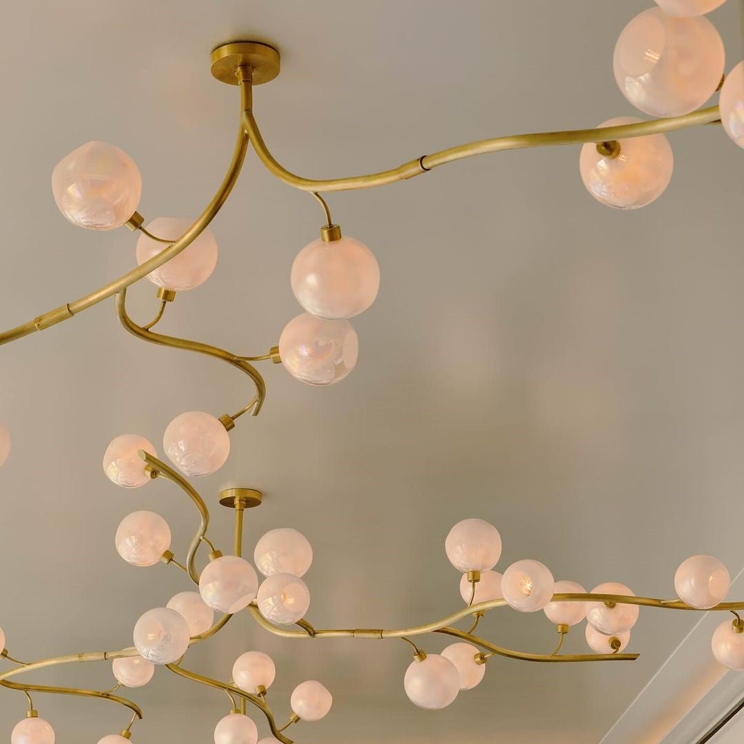 Contemporary Hand - blown Glass Globes Branch Chandelier for Dining Room Living Room and Kitchen Island - L140"*W60"*H32"Warm LightJoyfuzzy