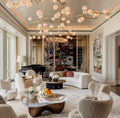 Contemporary Hand - blown Glass Globes Branch Chandelier for Dining Room Living Room and Kitchen Island - L140
