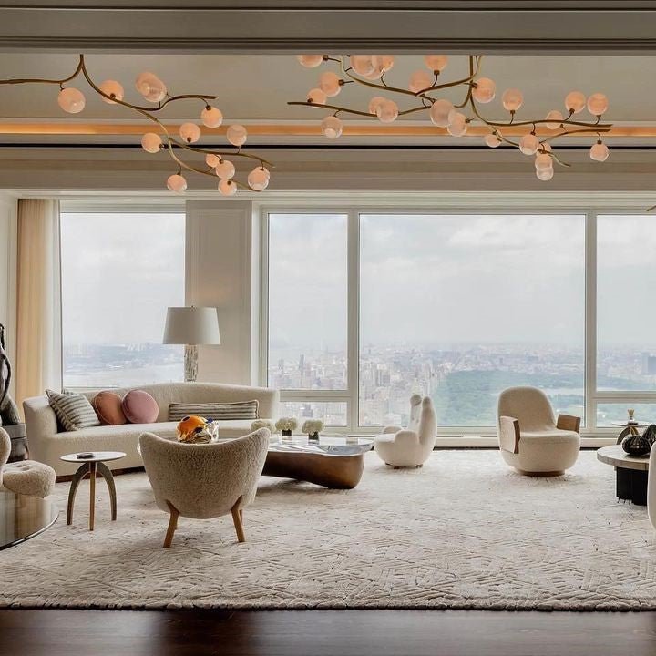 Contemporary Hand - blown Glass Globes Branch Chandelier for Dining Room Living Room and Kitchen Island - L140"*W60"*H32"Warm LightJoyfuzzy