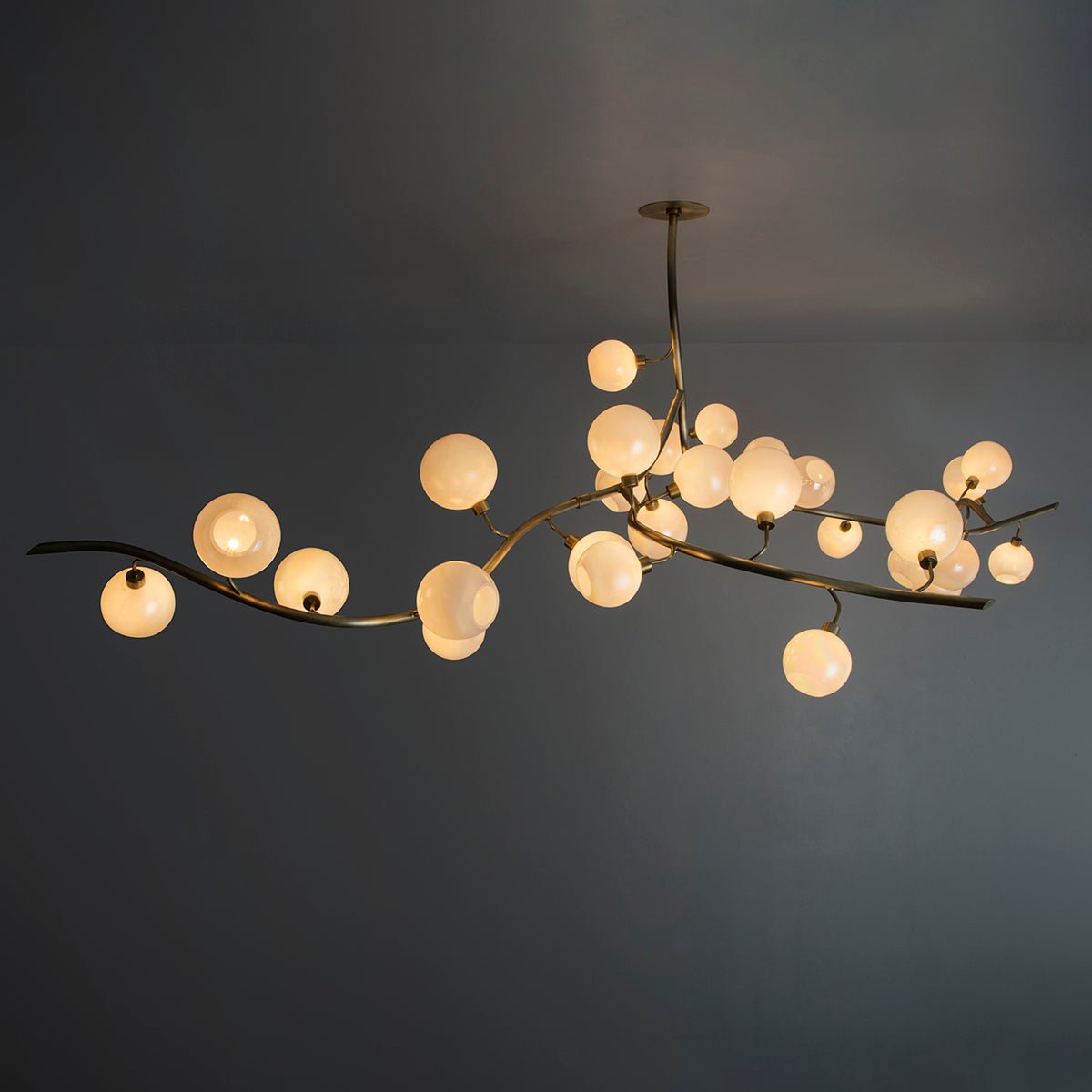 Contemporary Hand - blown Glass Globes Branch Chandelier for Dining Room Living Room and Kitchen Island - L140"*W60"*H32"Warm LightJoyfuzzy