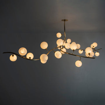 Contemporary Hand - blown Glass Globes Branch Chandelier for Dining Room Living Room and Kitchen Island - L140"*W60"*H32"Warm LightJoyfuzzy