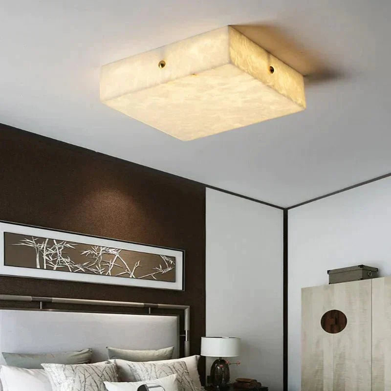 Coral Modern Alabaster Flushmount, Designer Ceiling Light Fixtures - 15.75"LJoyfuzzy