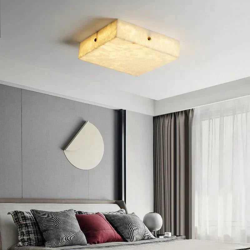 Coral Modern Alabaster Flushmount, Designer Ceiling Light Fixtures - 15.75"LJoyfuzzy