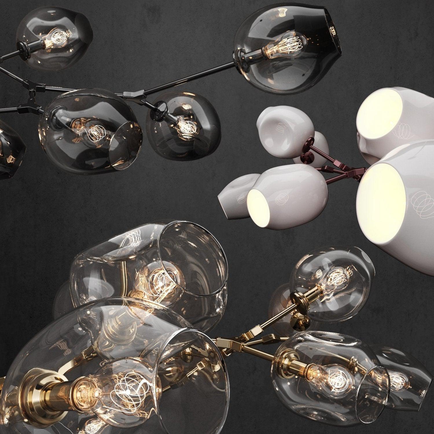Covington Horizontal Globe Branching Bubble Chandelier - 5 - LightBrassJoyfuzzy