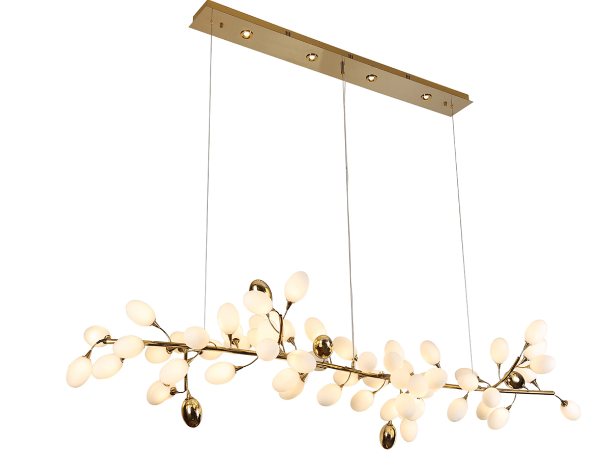 Creative Art Grape Chandelier Pure White Nordic Ring and Linear Design for Living Room or Dining Room - Linear/L47.2"*H118.1"Warm LightJoyfuzzy