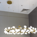Creative Art Grape Chandelier Pure White Nordic Ring and Linear Design for Living Room or Dining Room - Linear/L47.2