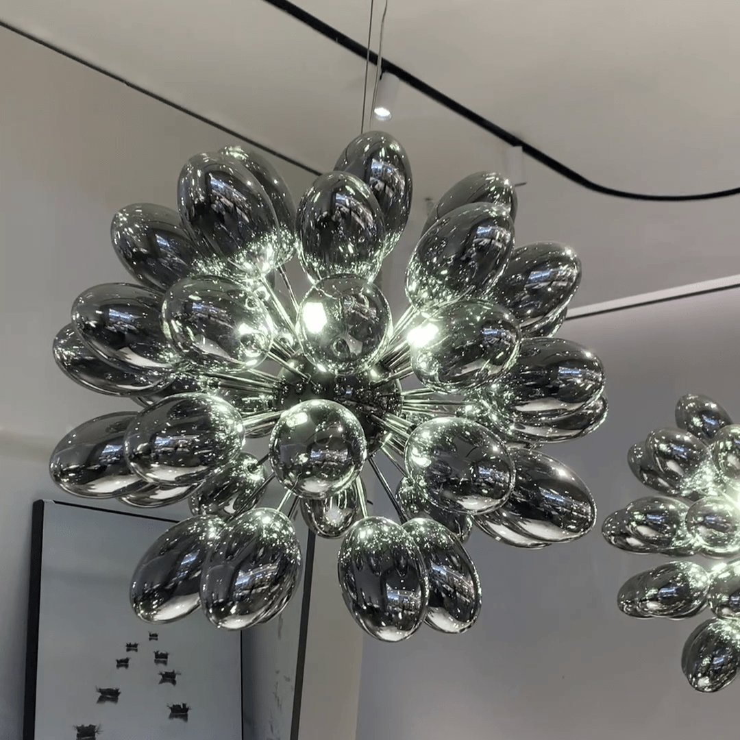 Creative Black Grape Glass Chandelier for Bar/Dining/Living Room/Kitchen Island - D23.6"Warm LightJoyfuzzy