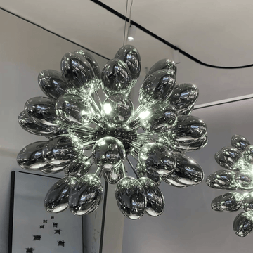 Creative Black Grape Glass Chandelier for Bar/Dining/Living Room/Kitchen Island - D23.6"Warm LightJoyfuzzy