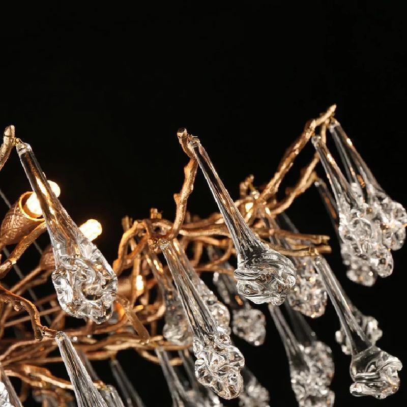 Creative Rose Crystal Brass Branch Chandelier - Joyfuzzy
