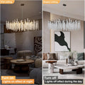 Crystal Chandelier for Dining Room – Modern Black Round Tree Branch Design - Joyfuzzy
