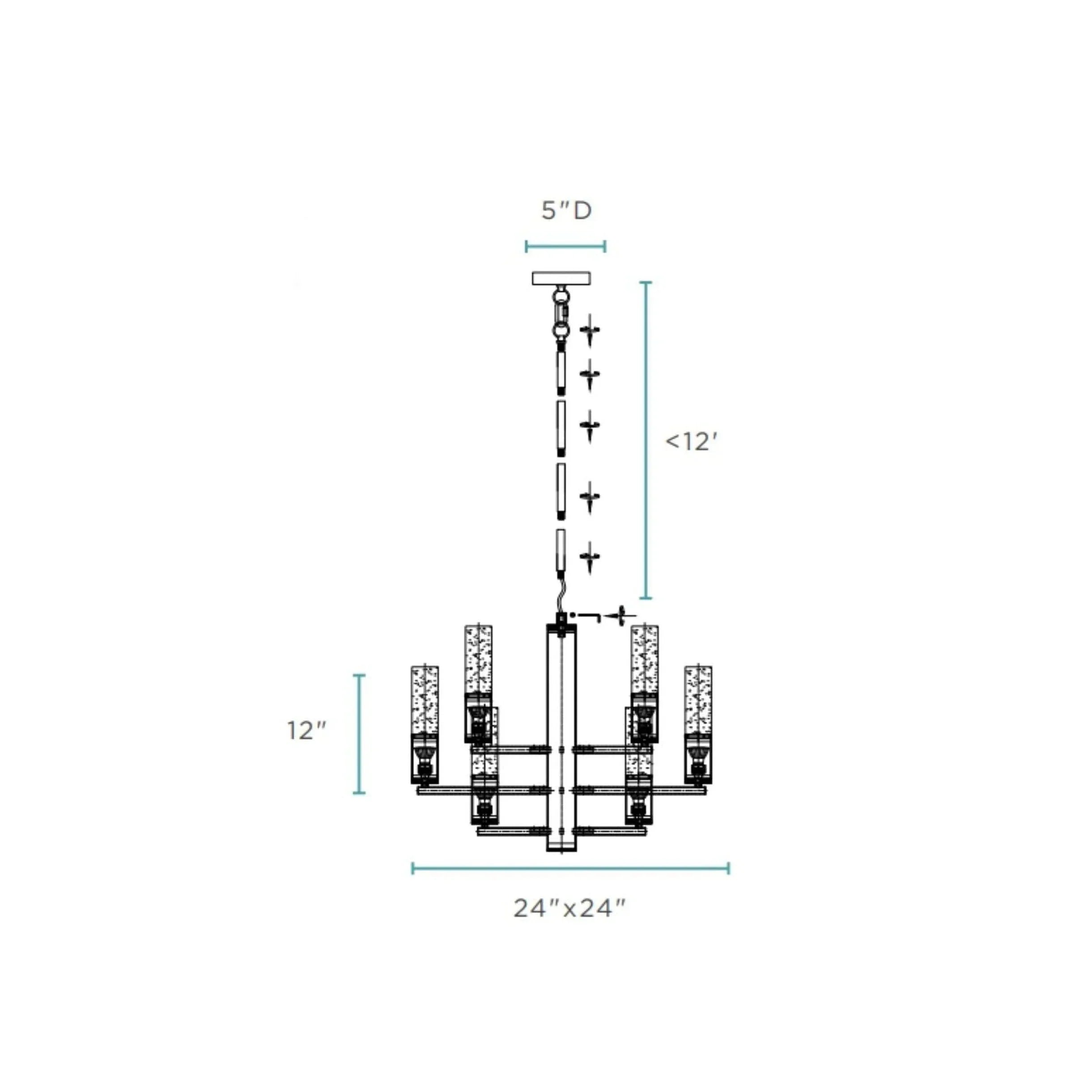 Crystal Cylinders Chandelier 16 Lights Dimmable - Joyfuzzy