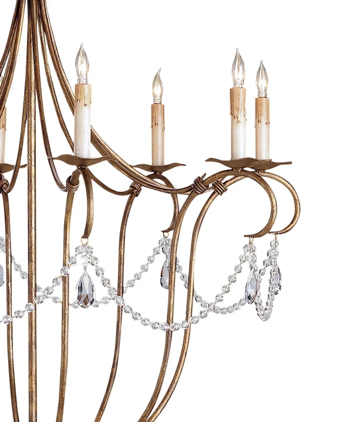 Crystal Lights Large Gold & Silver Chandelier For living room - Joyfuzzy