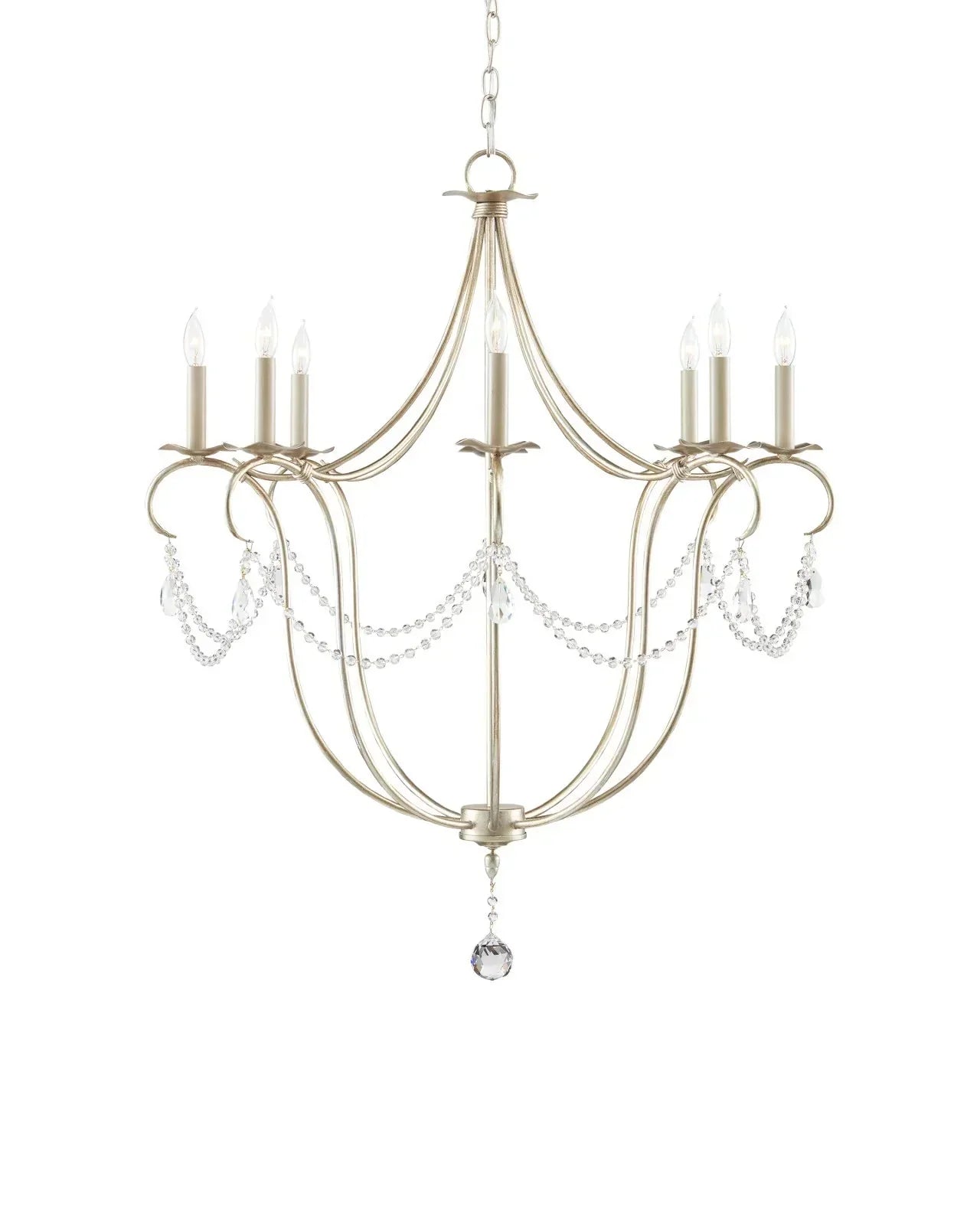 Crystal Lights Large Gold & Silver Chandelier For living room - Joyfuzzy
