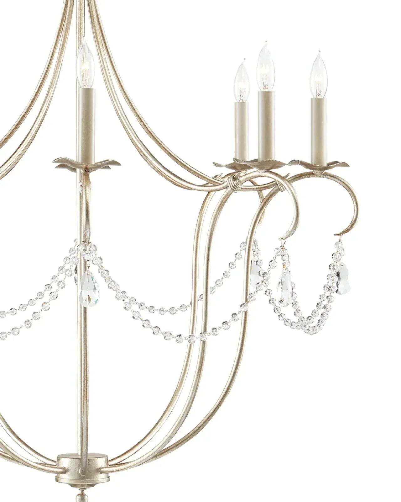 Crystal Lights Large Gold & Silver Chandelier For living room - Joyfuzzy