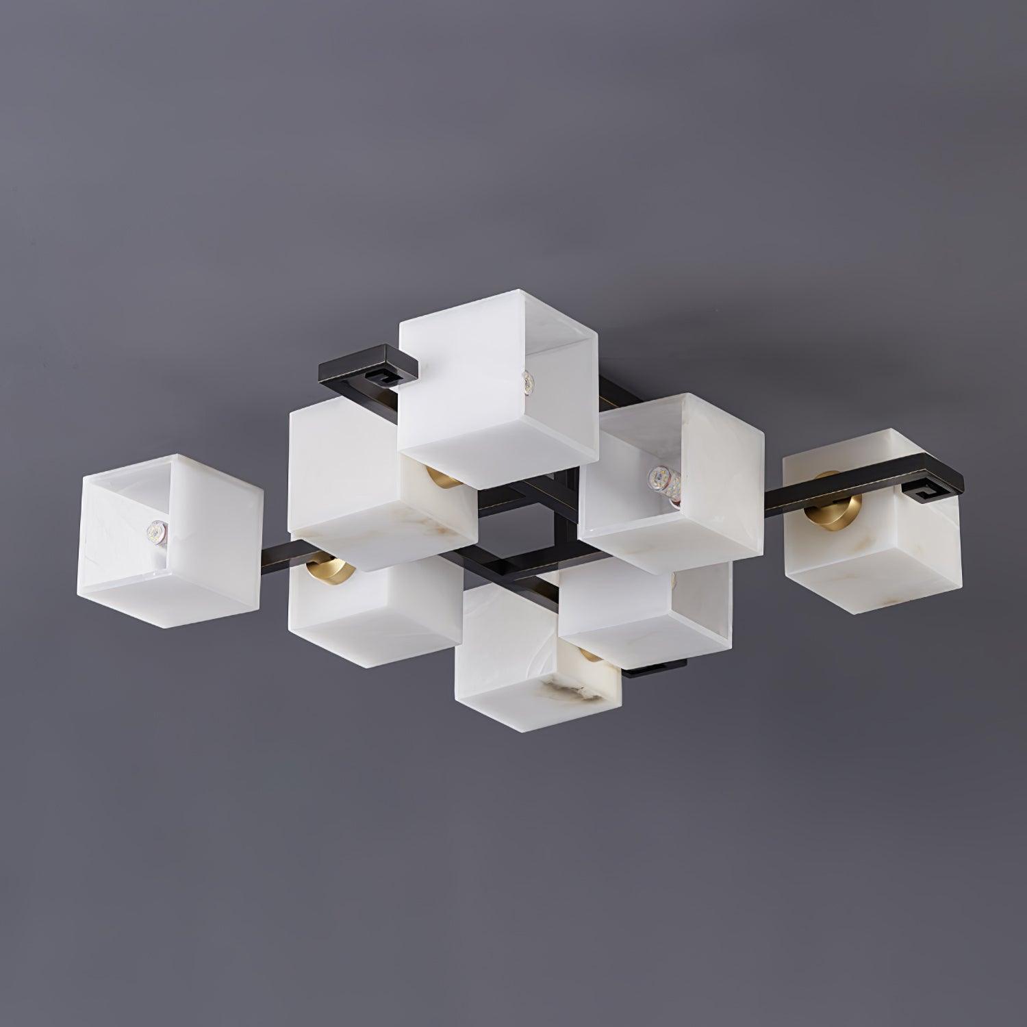Cubist Alabaster Cluster Ceiling Lamp - by Joyfuzzy