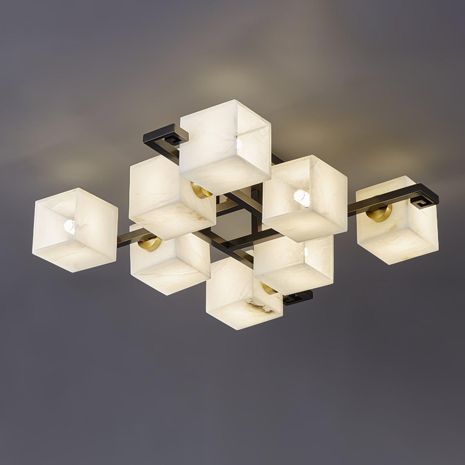 Cubist Alabaster Cluster Ceiling Lamp - by Joyfuzzy