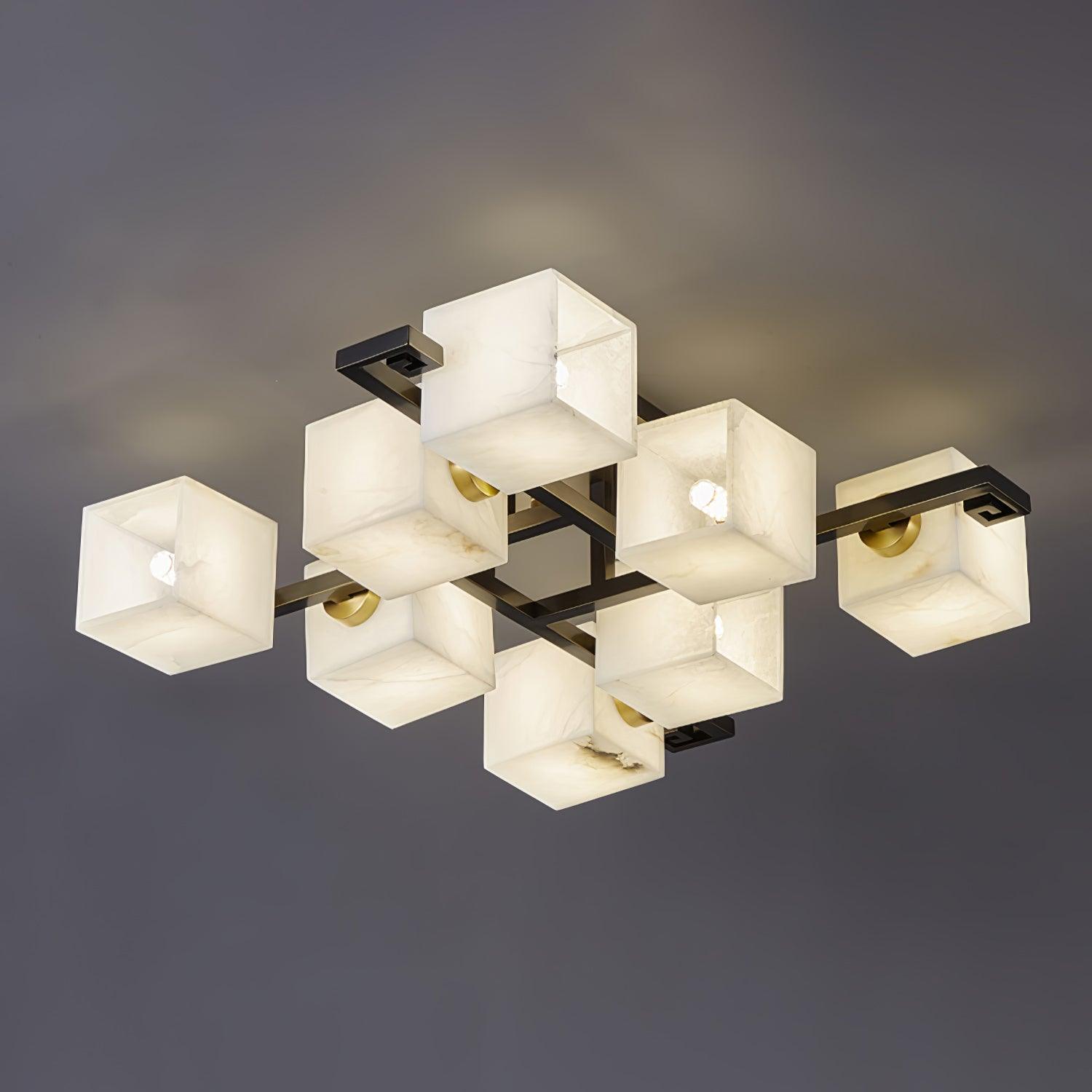 Cubist Alabaster Cluster Ceiling Lamp - by Joyfuzzy
