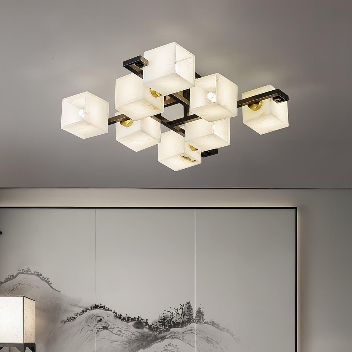 Cubist Alabaster Cluster Ceiling Lamp - by Joyfuzzy