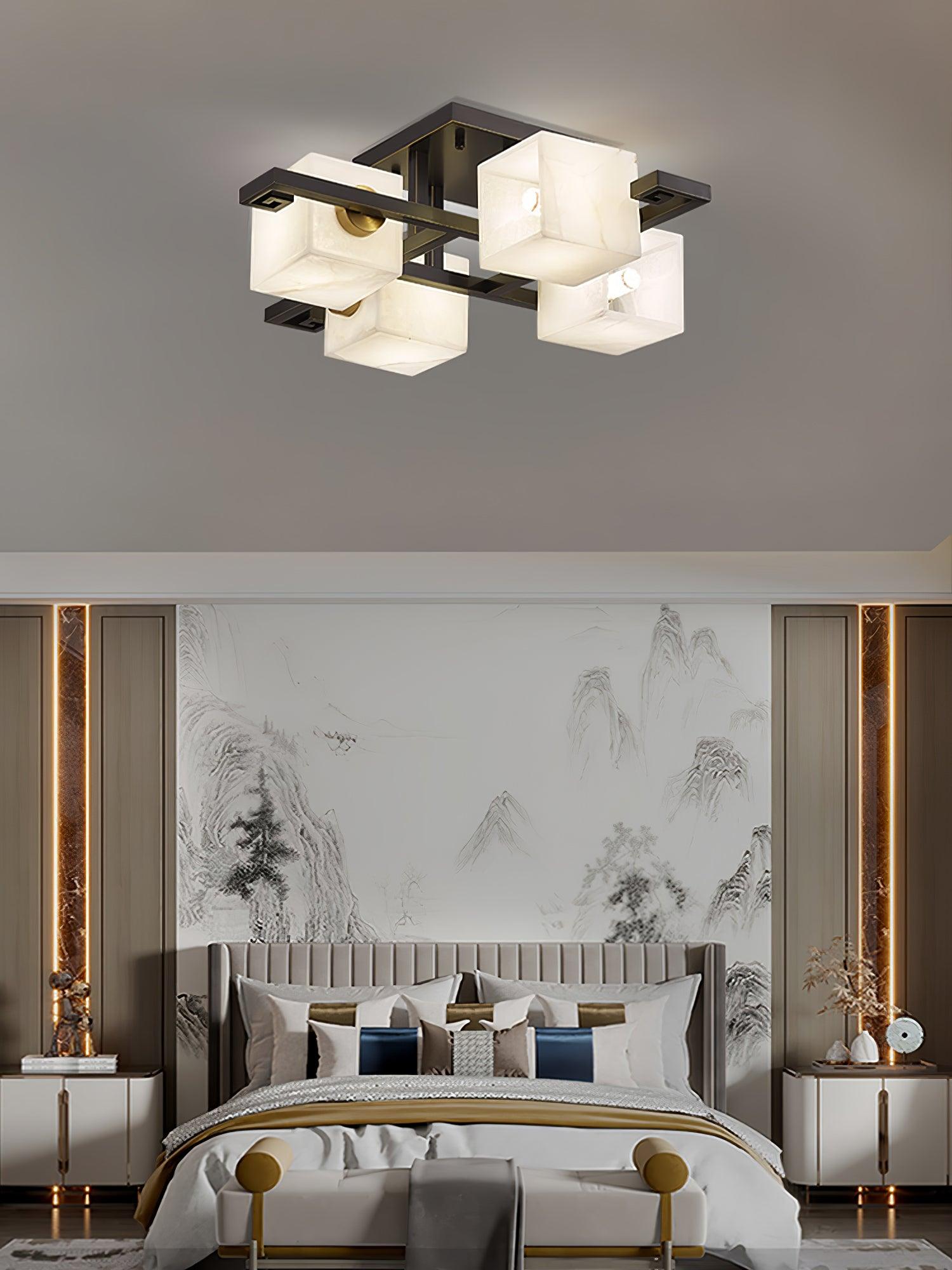 Cubist Alabaster Cluster Ceiling Lamp - by Joyfuzzy