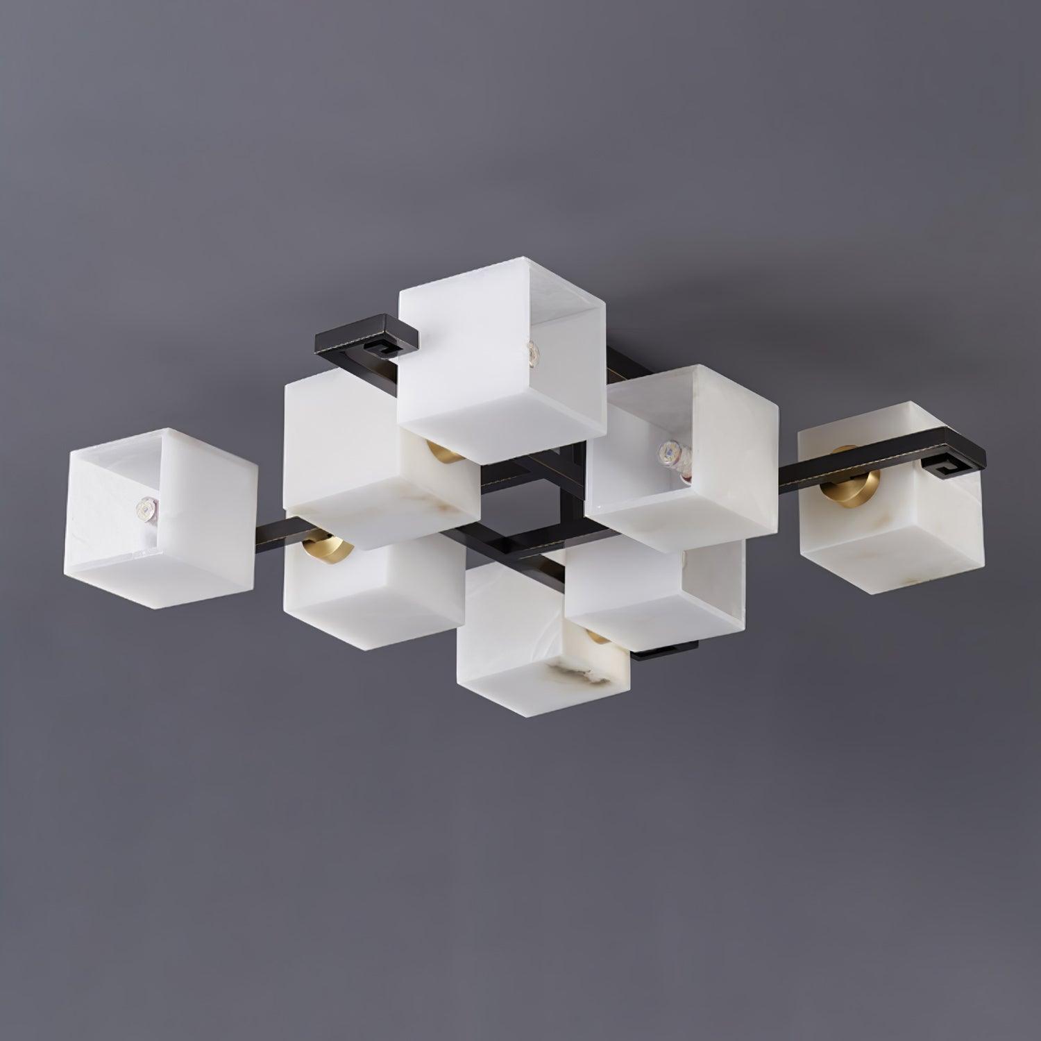 Cubist Alabaster Cluster Ceiling Lamp - by Joyfuzzy