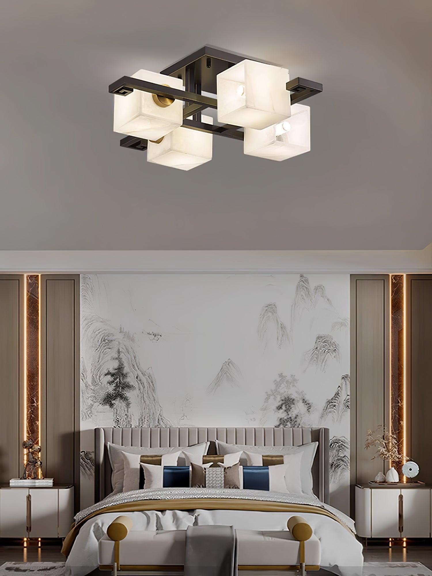 Cubist Alabaster Cluster Ceiling Lamp - by Joyfuzzy