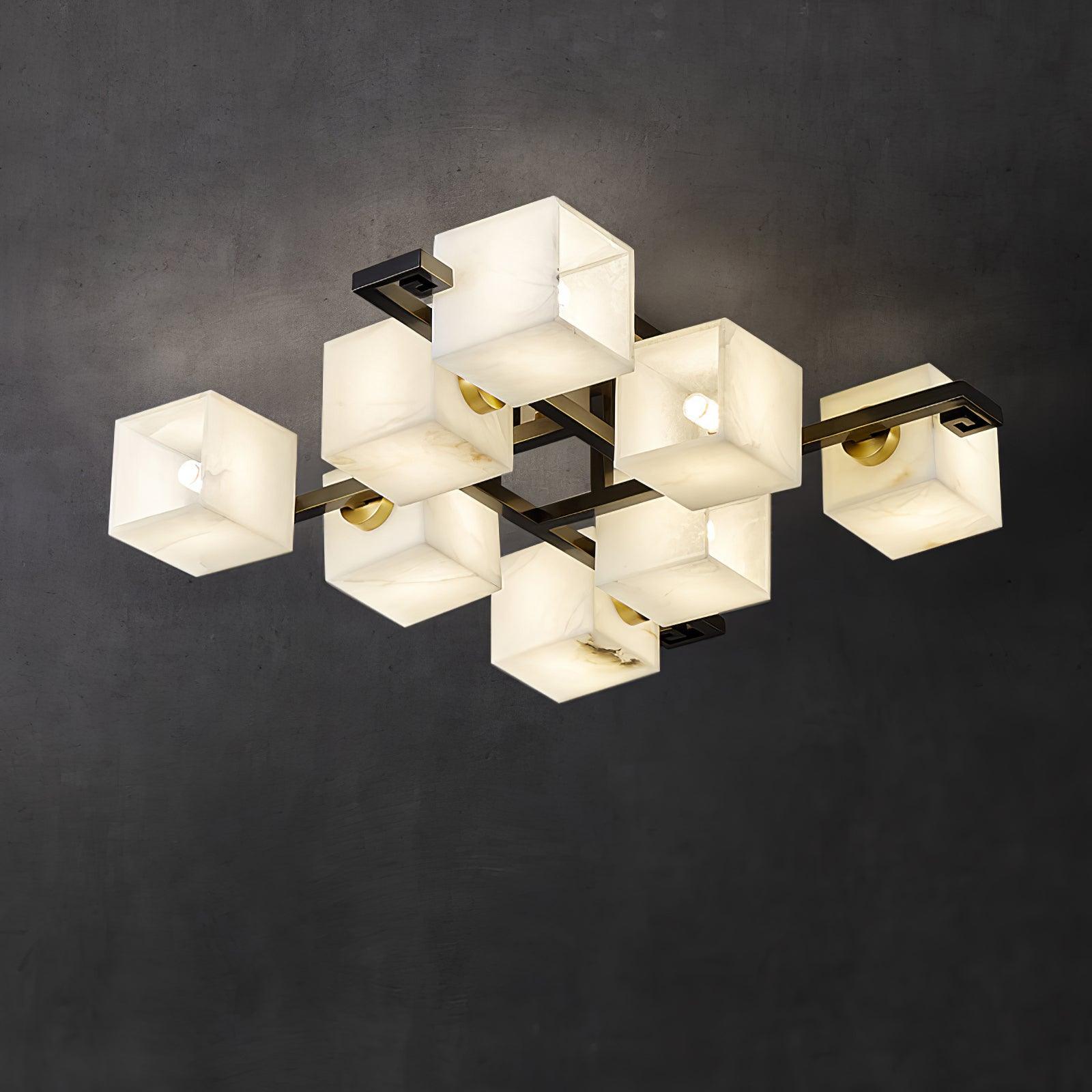 Cubist Alabaster Cluster Ceiling Lamp - by Joyfuzzy