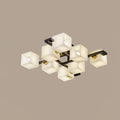 Cubist Alabaster Cluster Ceiling Lamp - 8 heads L 39.4″ x W 39.4″ x H 8.3″ / L 100cm x W 100cm x H 21cm by Joyfuzzy