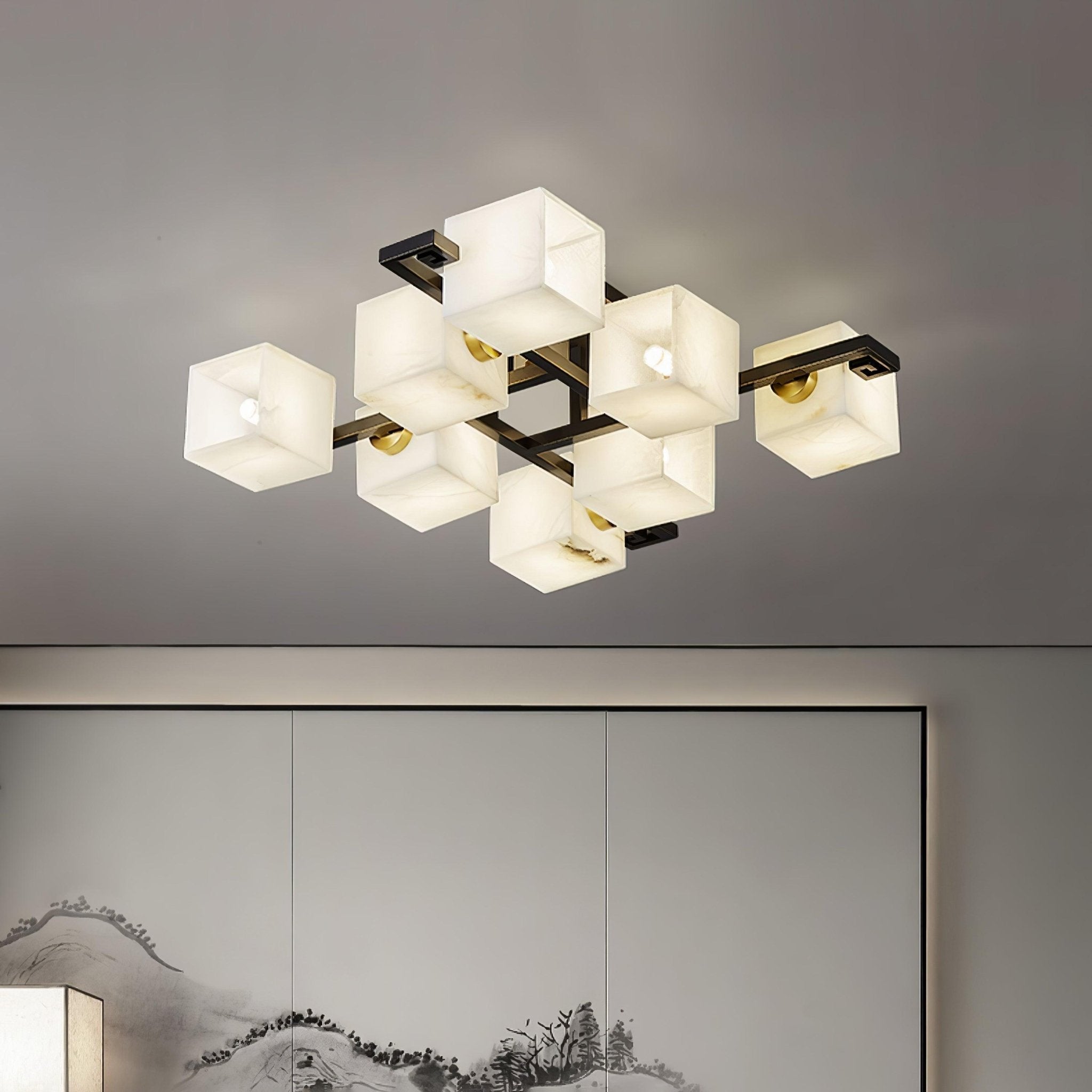 Cubist Alabaster Cluster Ceiling Lamp - by Joyfuzzy
