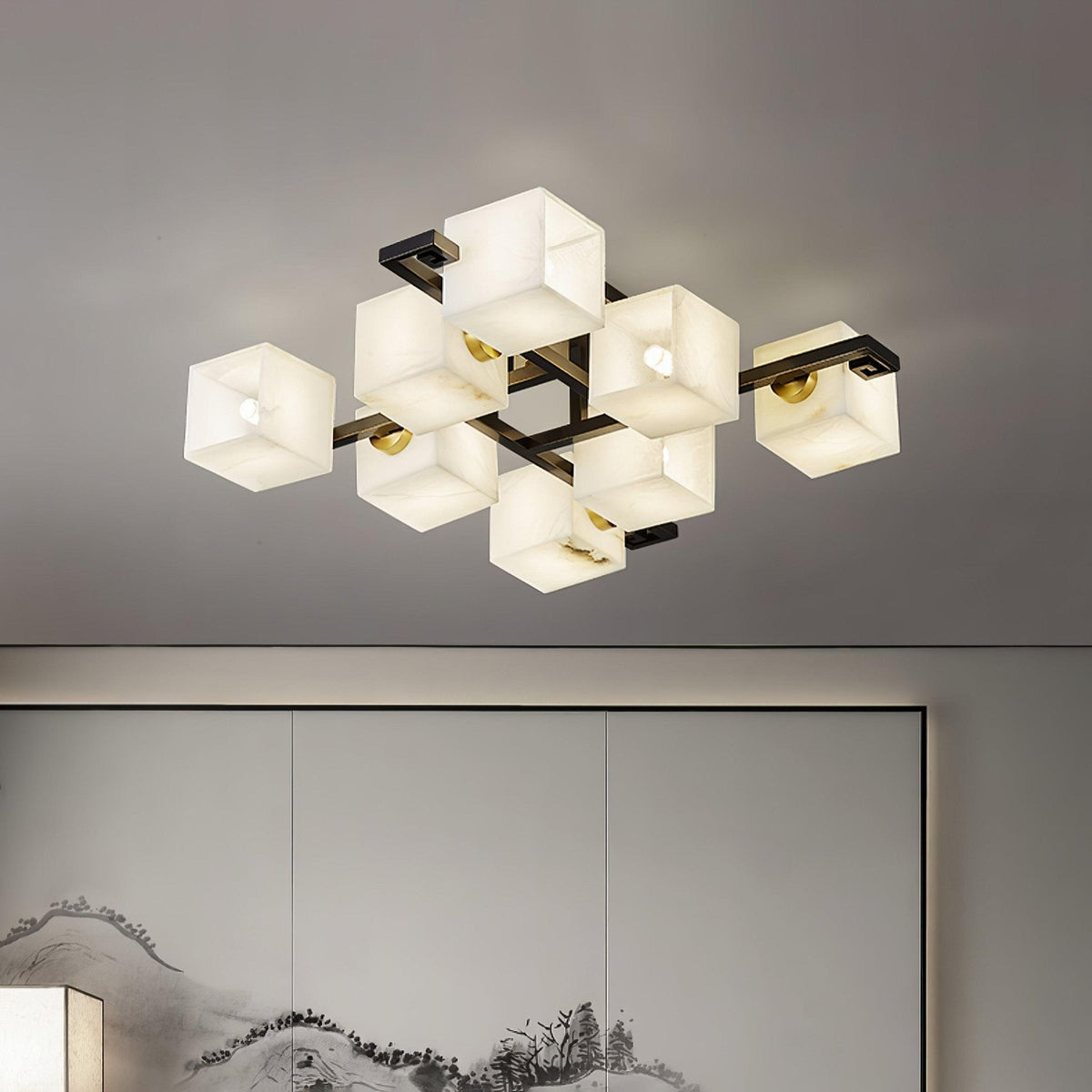 Cubist Alabaster Cluster Ceiling Lamp - by Joyfuzzy