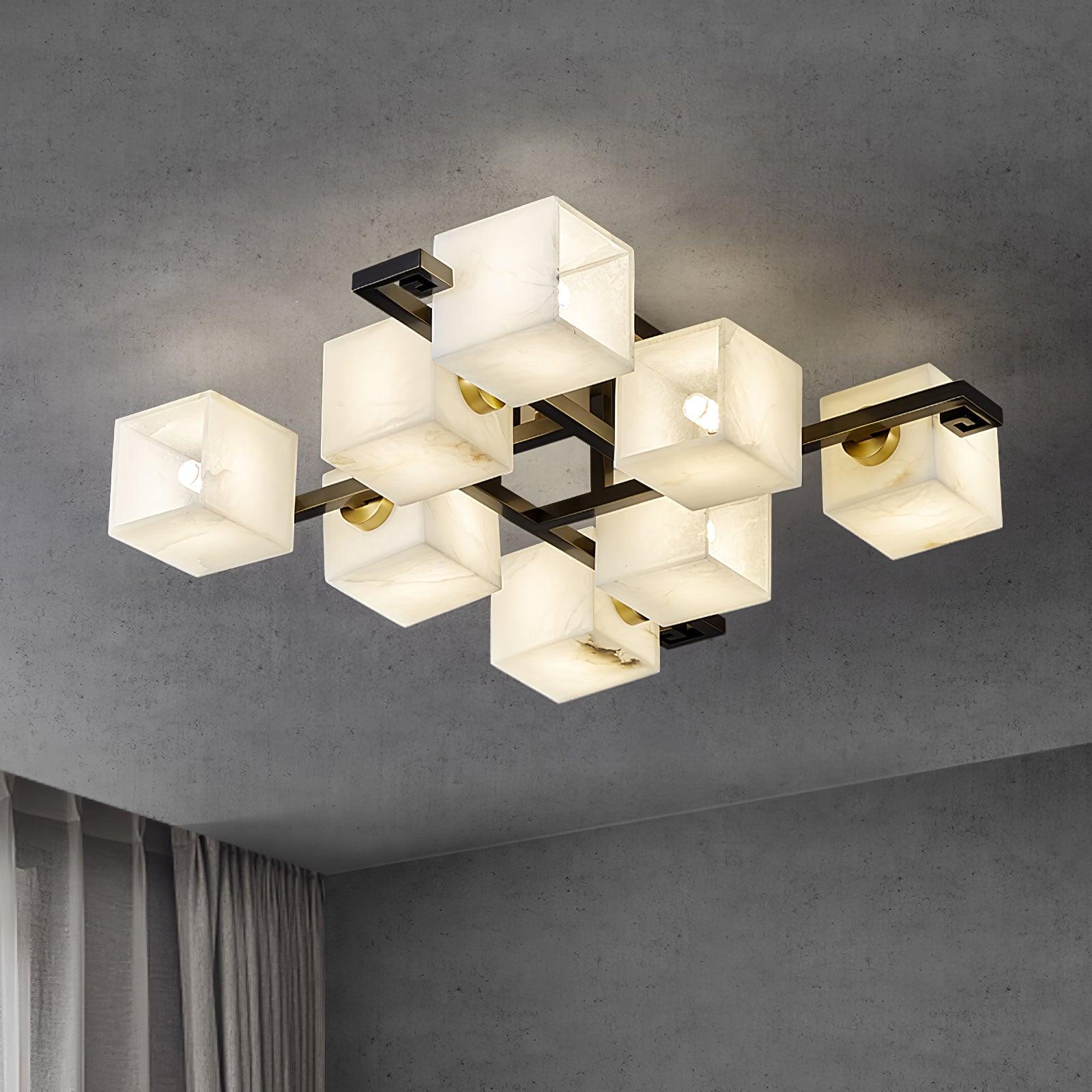 Cubist Alabaster Cluster Ceiling Lamp - by Joyfuzzy