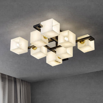 Cubist Alabaster Cluster Ceiling Lamp - by Joyfuzzy