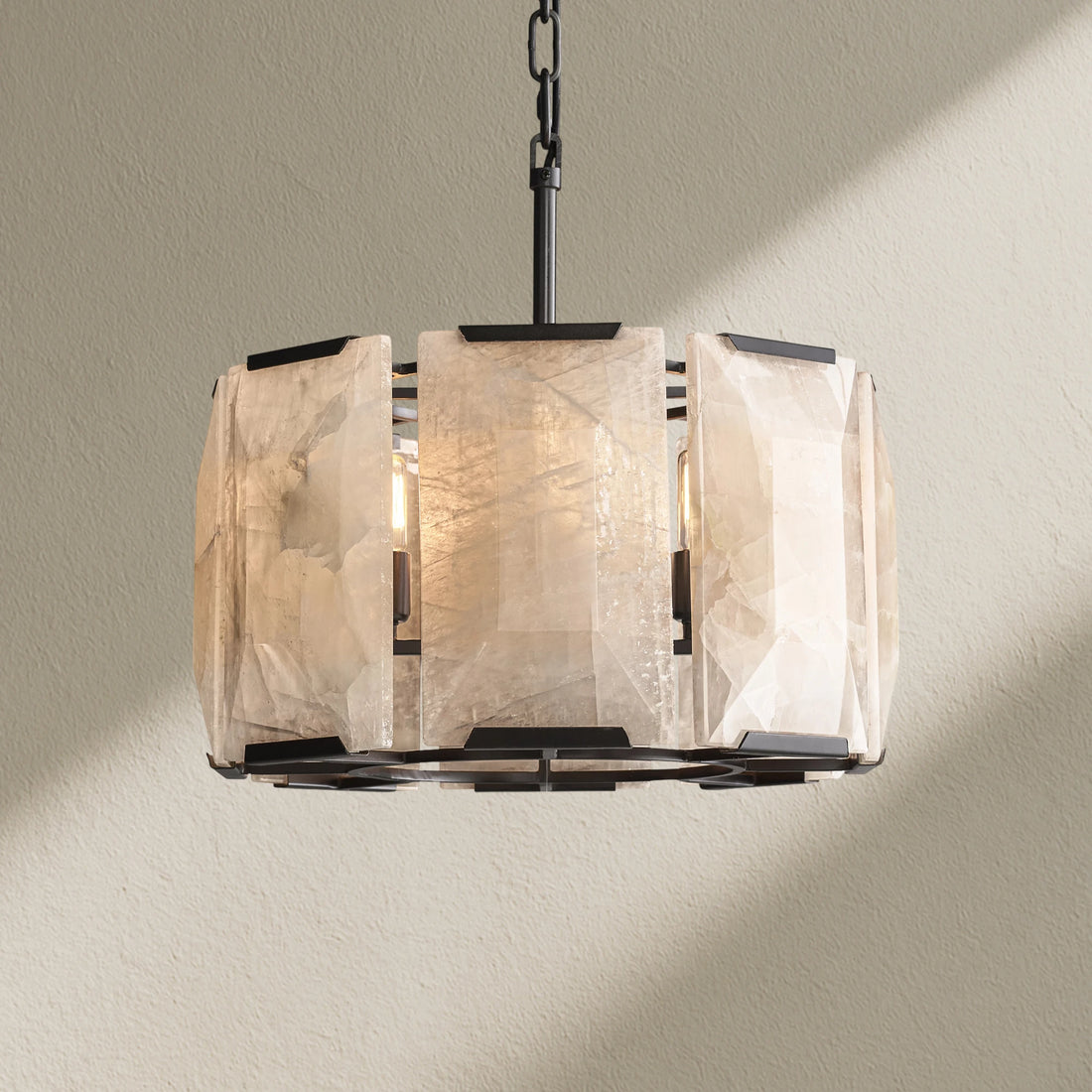 Harfz Calcite Round Chandelier 19"