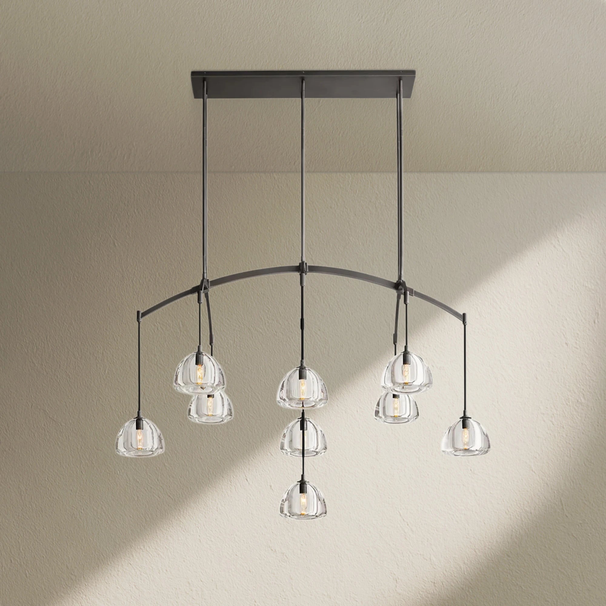 hemfz Modern Glass Linear Chandelier 54" 72"