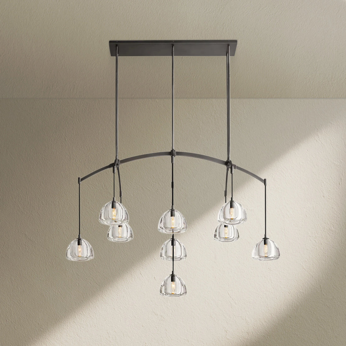 hemfz Modern Glass Linear Chandelier 54" 72"