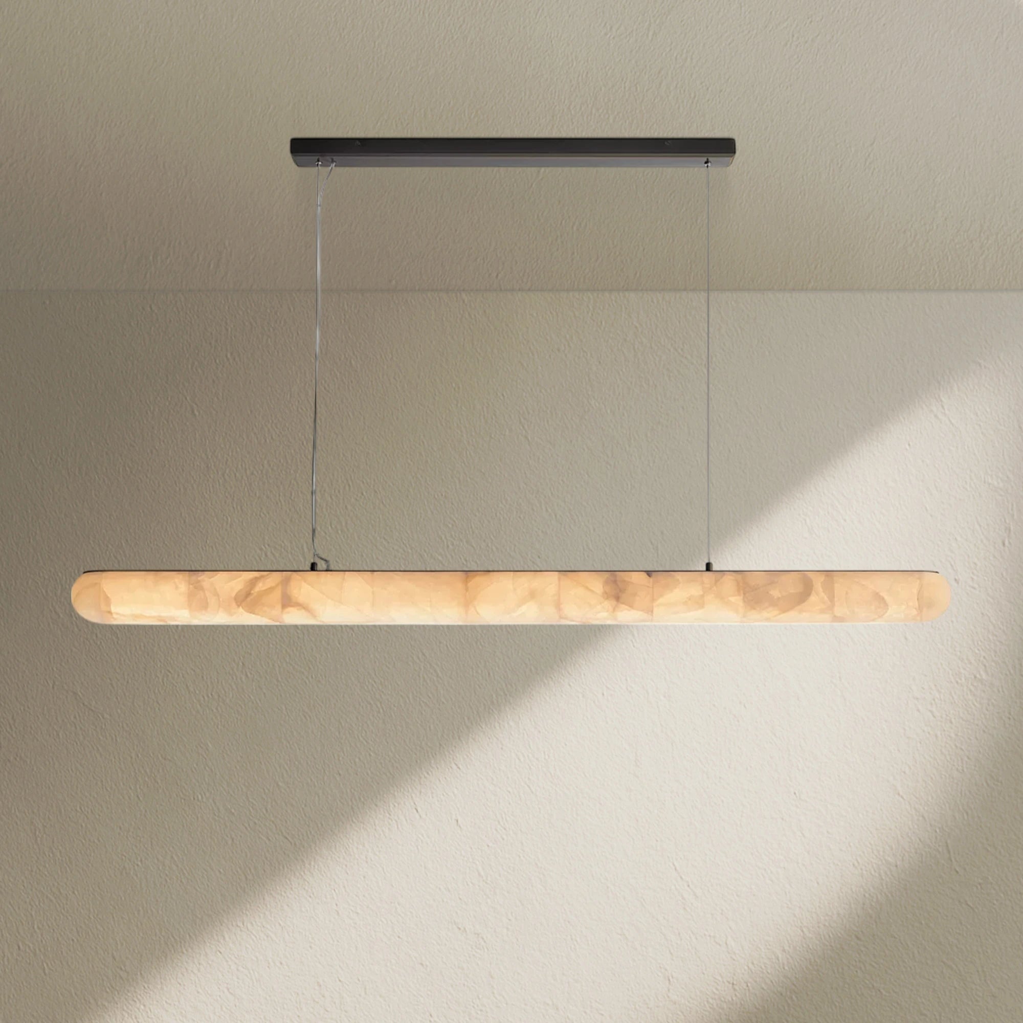 Rivfz Lisse Alabaster Linear Chandelier 60" 80"