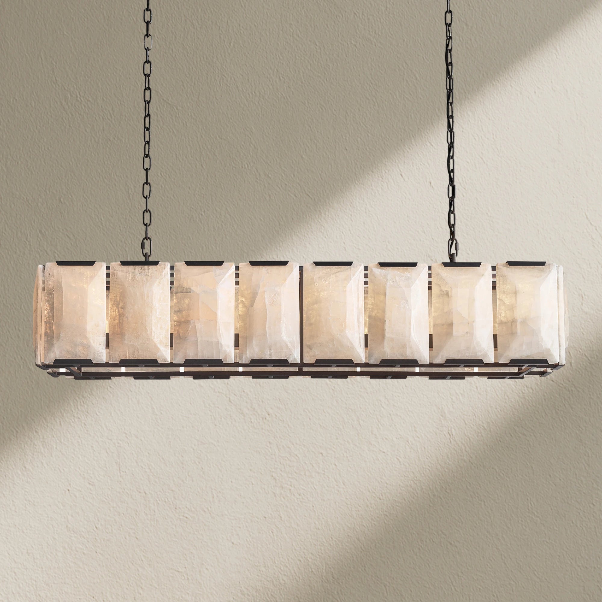 Harfz Calcite Rectangular Chandelier 54"