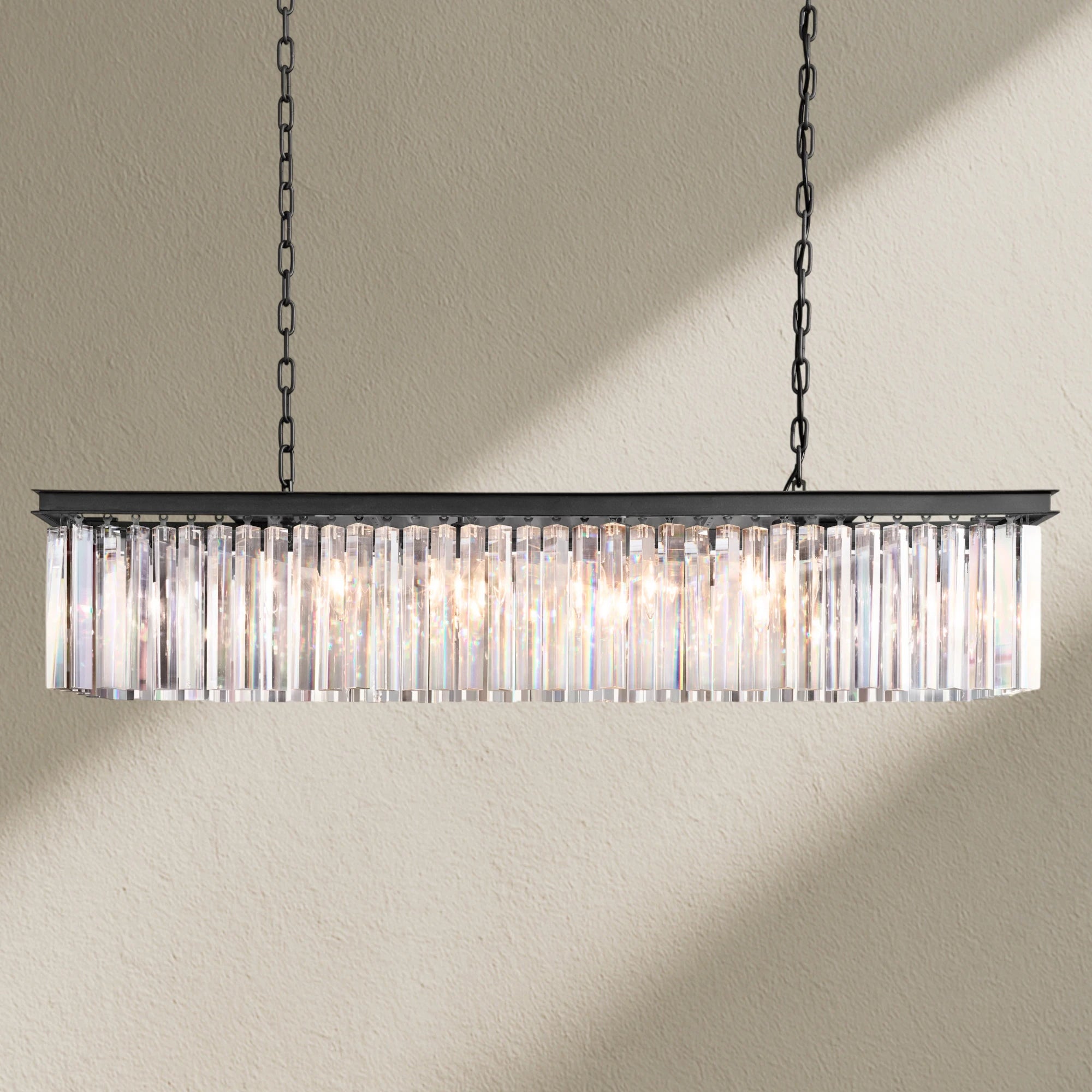 Rhyfz Rectangular Crystal Chandelier 49"