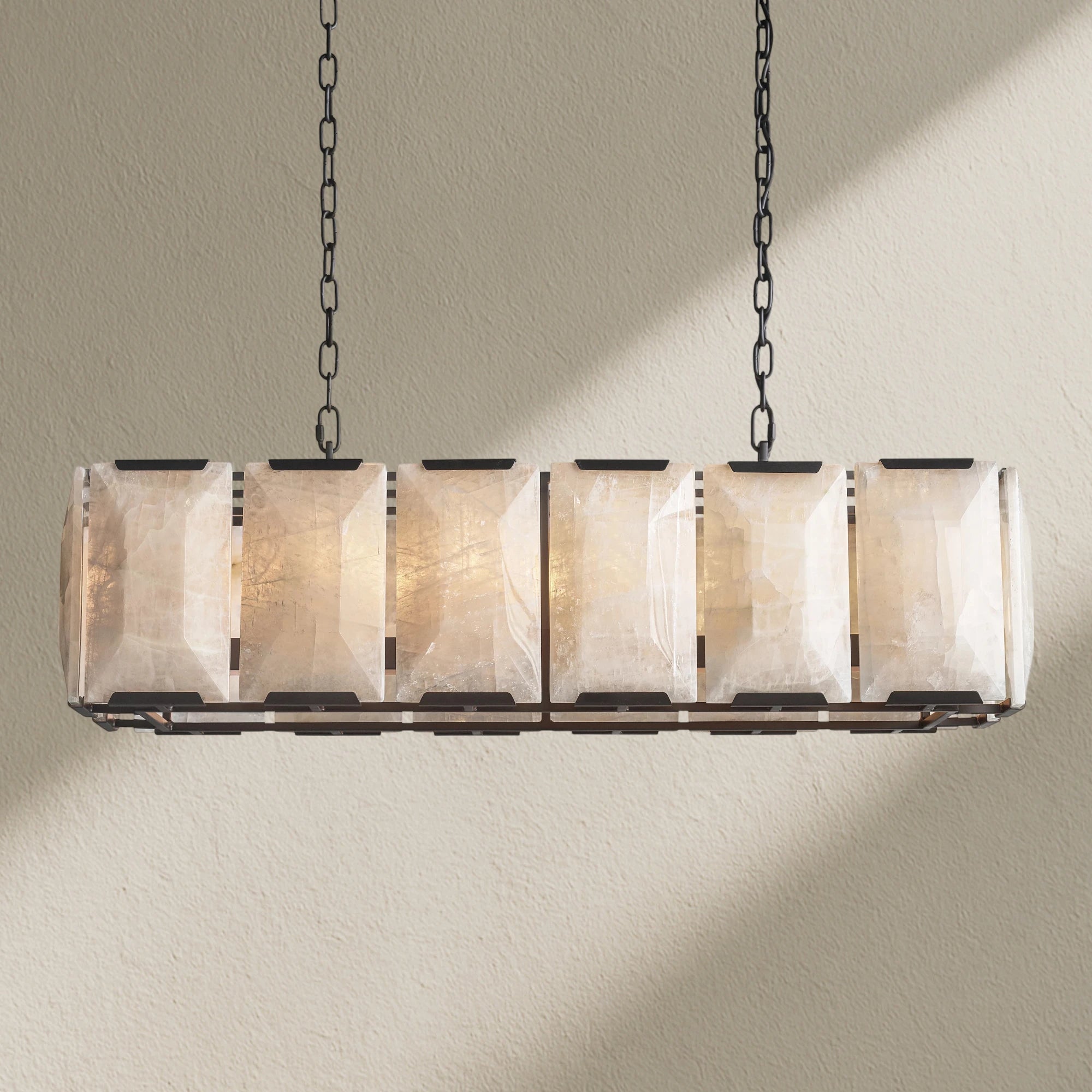 Harfz Calcite Rectangular Chandelier 42"
