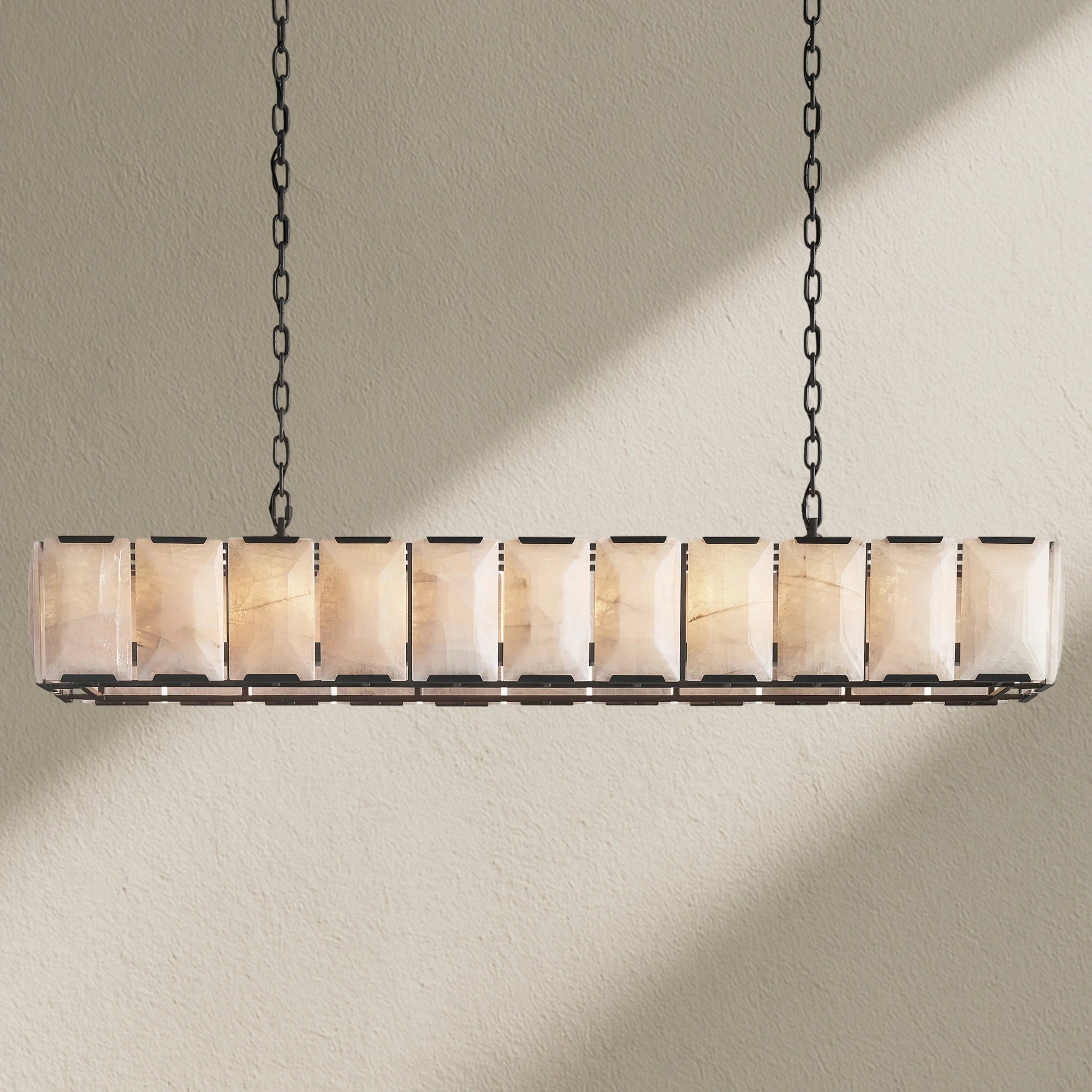 Harfz Calcite Rectangular Chandelier 74"