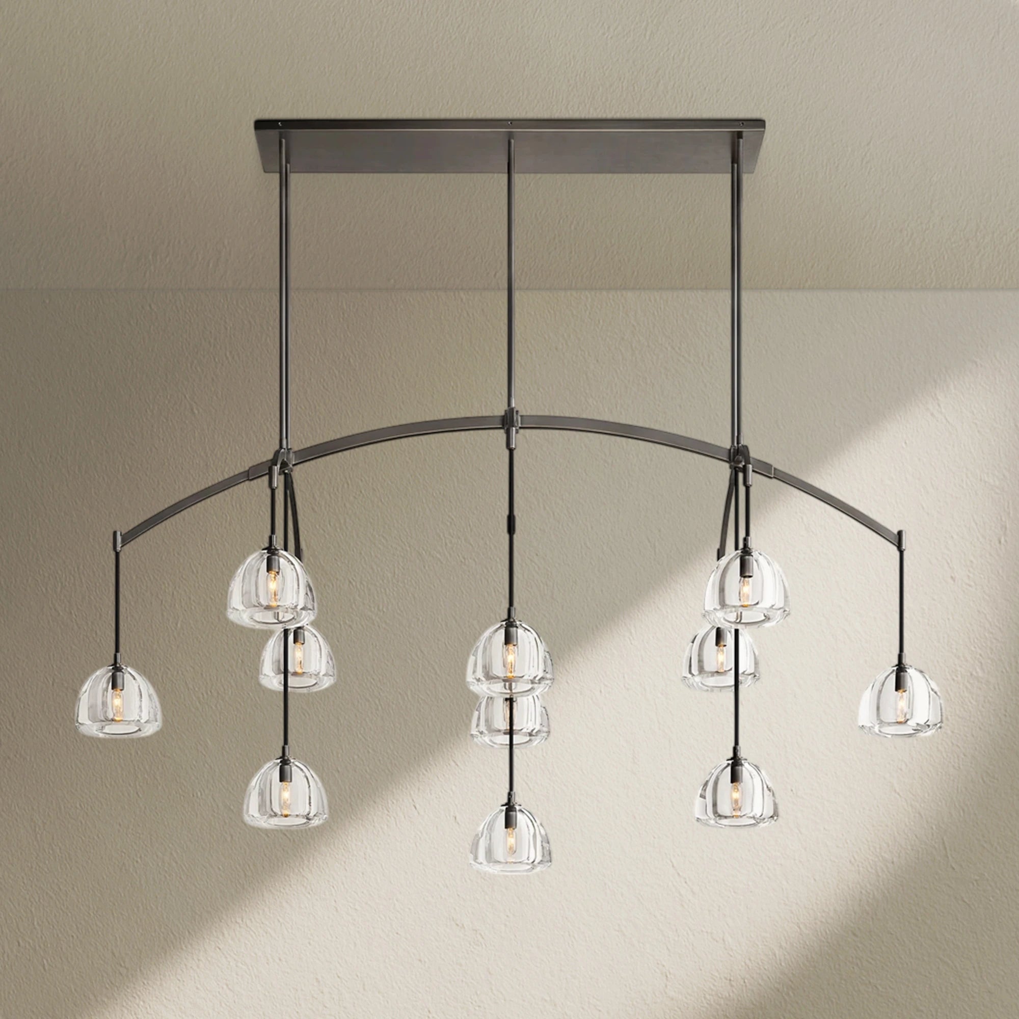 hemfz Modern Glass Linear Chandelier 54" 72"