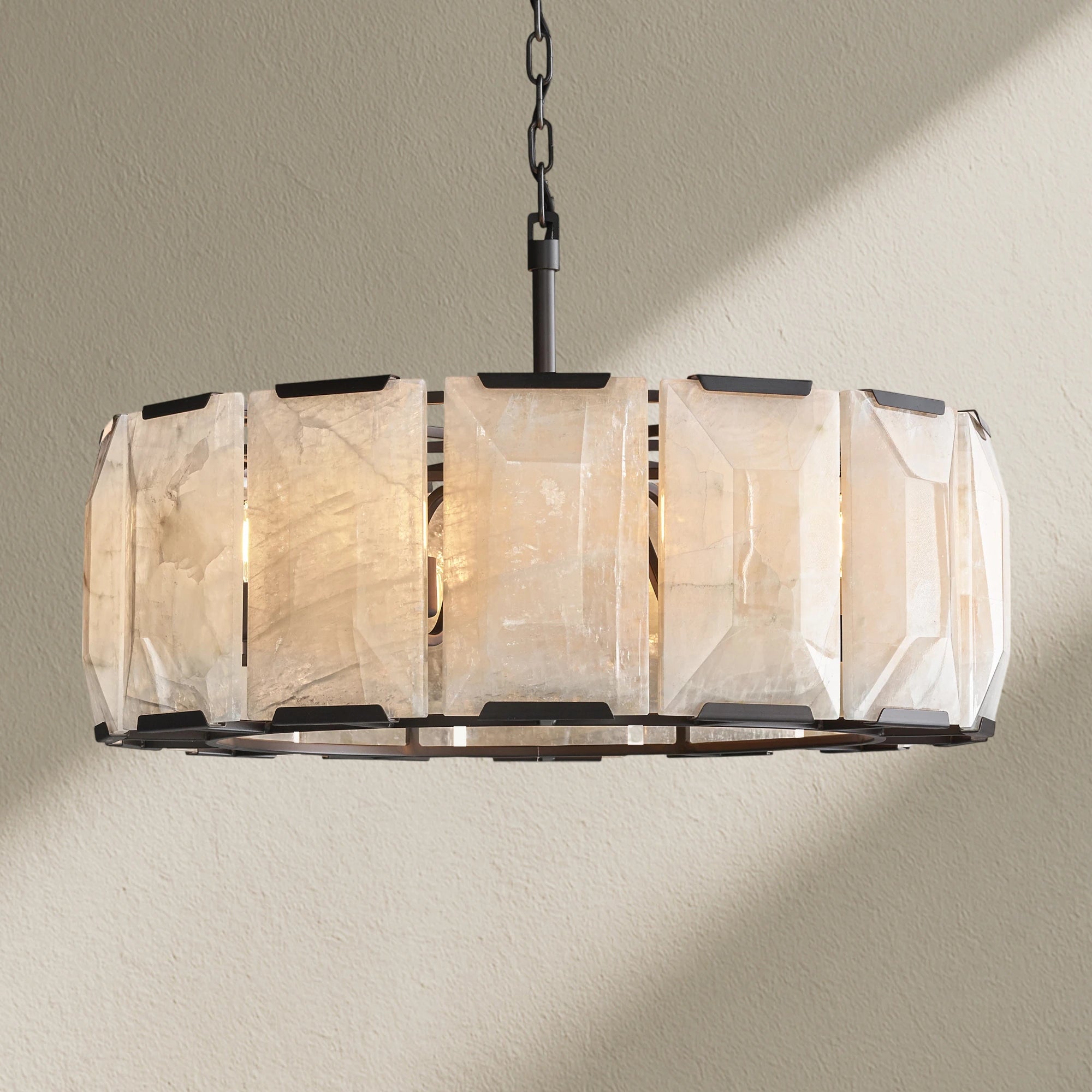 Harfz Calcite Round Chandelier 31"