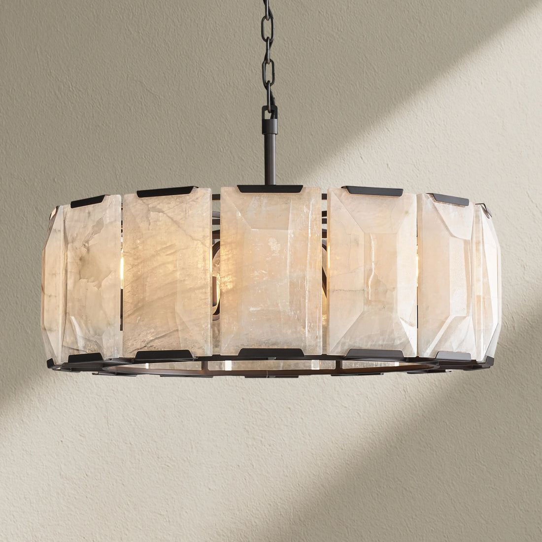 Harfz Calcite Round Chandelier 31"